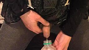 Old drunk engages in dirty golden piss play.