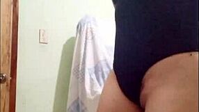 stepmother performs challenges live while preparing to have sex with wet buttocks