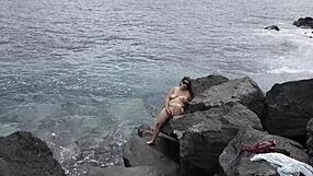 whoa, didn’t expect that cumshot on her face at the nudist beach!