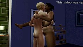 Big tits bouncing in The Sims 4 scene