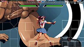 Joe Higashi Passionately Fucks Athena Asamiya's Big Ass in Missionary and Bent Over Positions for Creampie