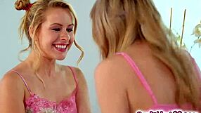 scarlett sage and lilly ford practice kissing in lesbian fantasy