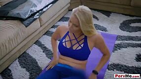 stepmom stretching her legs and later her pussy