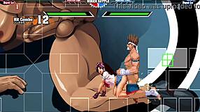 Joe Higashi Passionately Fucks Athena Asamiya's Big Ass in Missionary and Bent Over Positions for Creampie