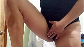 stepmother performs challenges live while preparing to have sex with wet buttocks