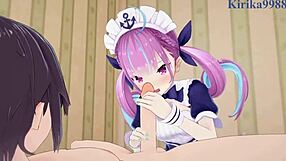 Minato Aqua And Ookami Mio Creampie Sex