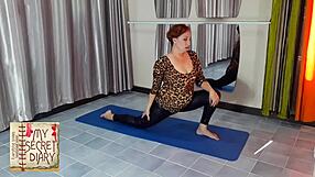 Woman Practices Nude Yoga in Gym Panties