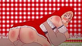 Red Riding Hood scolds pervert for tree fuck in parody