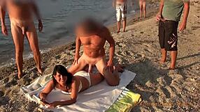 Cumshot Party on the Hotel Beach - Free Wild Action for All