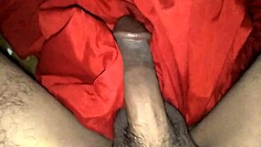 Horny Indian bisexual gay shemale in red silk satin masturbation fun! 😍