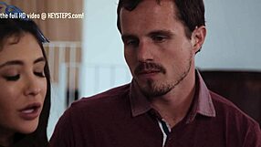 Stepsiblings Jane Wilde and Robby Echo engage in muff diving, licking, and blowjob roleplay