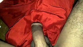 Horny Indian bisexual gay shemale in red silk satin masturbation fun! 😍