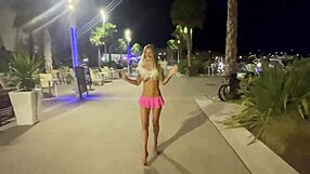 Monika Fox dines naked at a restaurant then walks the city at night