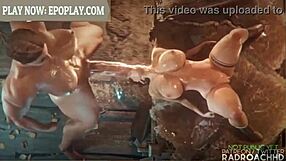 Lara Croft gets slammed hard in wild 3D action, wow! 😍
