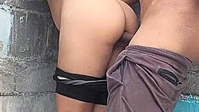 Against the wall with my brunette neighbor