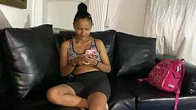 Mature yoga teacher teaches interracial oral lessons outdoors in lingerie