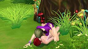 Lesbians make sex at the park