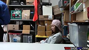 Security guard catches tiny teen stealing from the store