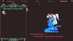 Hey, this hot monster girl femdom drains his balls in the game!