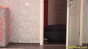 Blonde Flexi Doll Stretched Wide and Toyed with Passion