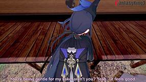 Clorinde gives intense blowjob in genshin impact fantasy scene