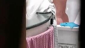 i can't stop filming donna showering through the open window, she's so sexy on that hidden cam.