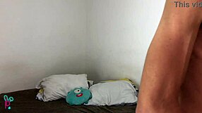 latino with huge cock masturbates watching gay porn
