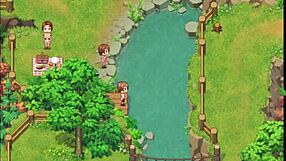 in this hentai game, they discover me spying on the pool with big asses and cocks.