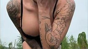 Big Milkers Hidden Under Tiny Top On Mature Tattooed Milf
