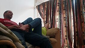 Reverse cowgirl watches porn with me, gets horny, and receives a huge creampie in doggystyle, missionary, and riding.