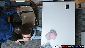 Security guard catches tiny teen stealing from the store