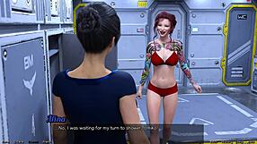 Huge-breasted MILF in 3D animated space game wants to have a conversation