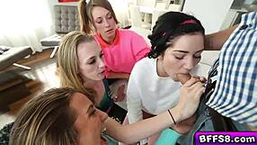 These sexy babysitters are wild in a hot foursome scene.
