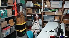 Security guard catches tiny teen stealing from the store