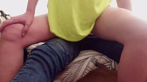 Reverse cowgirl watches porn with me, gets horny, and receives a huge creampie in doggystyle, missionary, and riding.