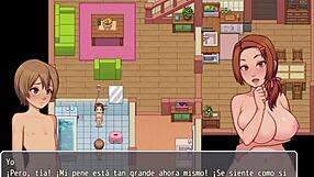 in this hentai game, they discover me spying on the pool with big asses and cocks.