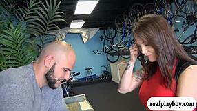 Tattooed Babe Flashes Big Tits. Then Joins Group Fuck.