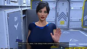 Huge-breasted MILF in 3D animated space game wants to have a conversation