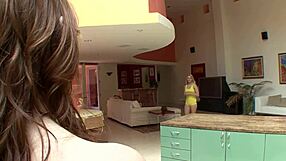 horny sluts eat cunt in first lesbian encounter.