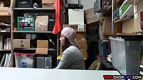 Security guard catches tiny teen stealing from the store