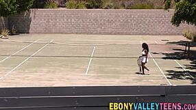 busty ebony slut takes a messy facial from a huge cock