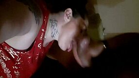 Blowjob queen jamie cummings intensely shoves black dick into her wet mouth