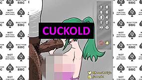 Old cuckold watches wife with black cocks in hentai NTR