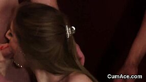 I Feel The Hot Stunner's Jizz Load On My Face As I Eat Every Drop Of Cum In This Bizarre Blowbang