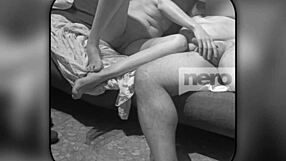 Paar speelt fantasie als hoer en klant, likt kont