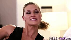 busty bound blonde les fingering masturbation?