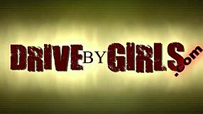 Girl Sticks Ass Out Car Window for Public Gangbang