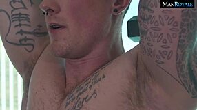 Jackson rams Brad's tight ass during bicep curls