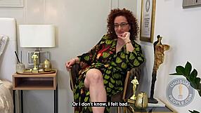 Unusual Award N 9 Record with Mature Redhead in Glasses Fingering Herself to Female Ejaculation.