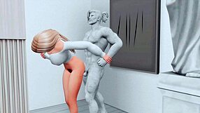 Squirting teen gets out of her skin in SFM.3D